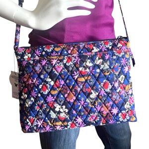 Vera Bradley Disney Mickey & Minnie’s Sweet Floral Blue Large Hipster Bag